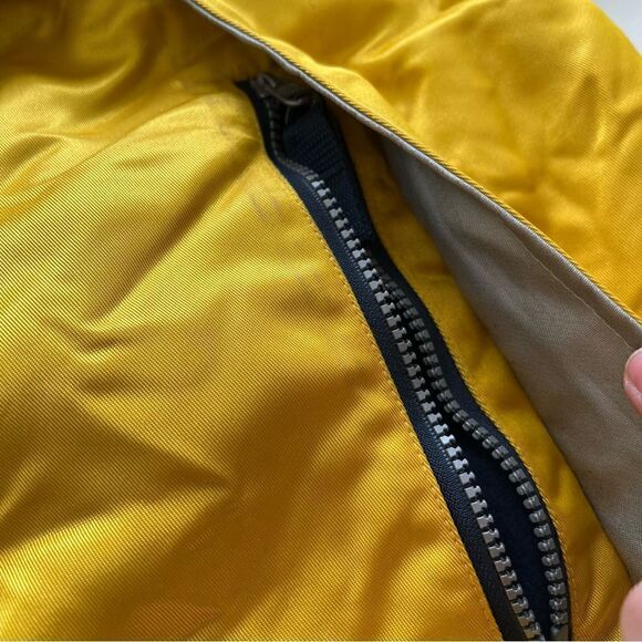 Vtg Tommy Hilfiger Big Flag Logo Gold Hooded Parka Jacket Metallic Mens Size L - Picture 15 of 15